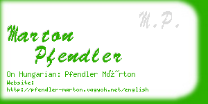 marton pfendler business card